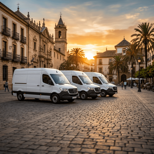 Flota de furgonetas de mudanzas profesionales MudanzaManía
